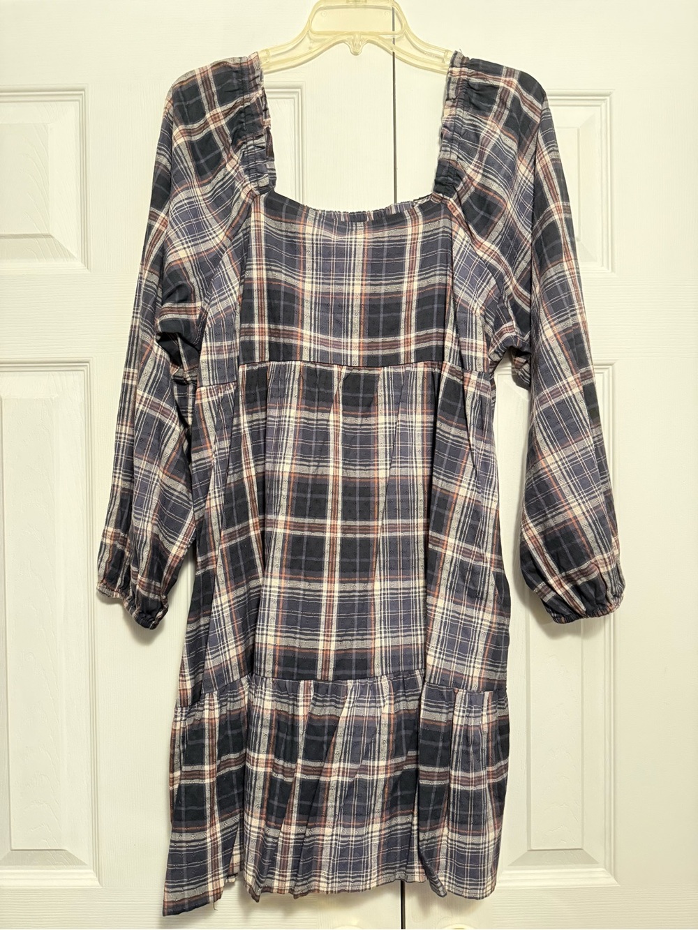 Universal Thread Navy and Cream Plaid Dress